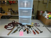 Plastic Storage Cabinet & Tools