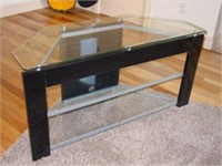 Glass Top Corner TV Stand