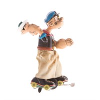 Linemar tin wind-up Popeye the Skater