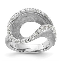 Sterling Silver- Crystal Contemporary Ring