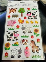 New- stick.a.bilities Puffy Stickers- Farm