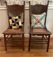 Two Carved Wooden Chairs
