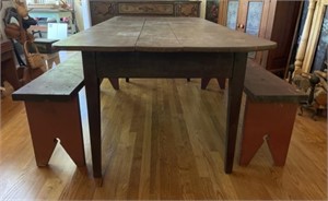 Rustic Dining Table and Benches