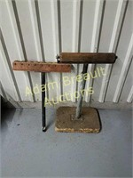 Two custom wood roller stands