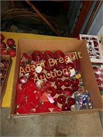 Large box of assorted Christmas ornaments