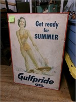 Vintage GULF PRIDE ADVERTISING cardboard