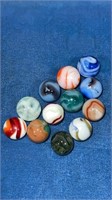 12 vintage swirls 9/16 to 5/8 + marbles
