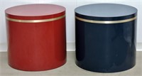 MCM  Blue & Red Round Side Tables