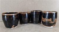 4pc Espresso Stone Clay Pottery Cups