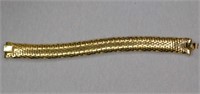 Goldtone mesh bracelet, 6mm wide, 7.5"