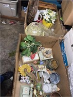 2 boxes miscellaneous decorative items, and