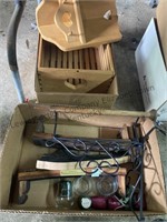2 boxes Wood items and more