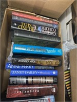2 boxes hardback books, picture frames, and more