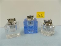 (3) Glass Table Top Lighter, 1 has Chip