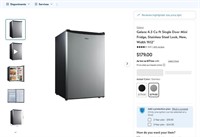 A882  Galanz 4.3 Cu ft Mini Fridge Stainless