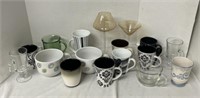 Variety of Coffe Cups/2 Soup Bowls And 2 Wine