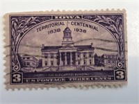 1938 3¢ Iowa Territory Centennial Stamp