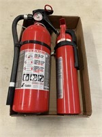 Set of two assorted fire extinguishers