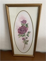 Vintage Framed Rose Print