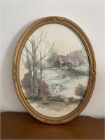 Vintage Oval Framed Print