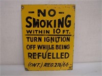 1966 NO SMOKING WITHIN 10 FT. S/S METAL SIGN -