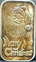 1oz Merry Christmas 1987 silver bar