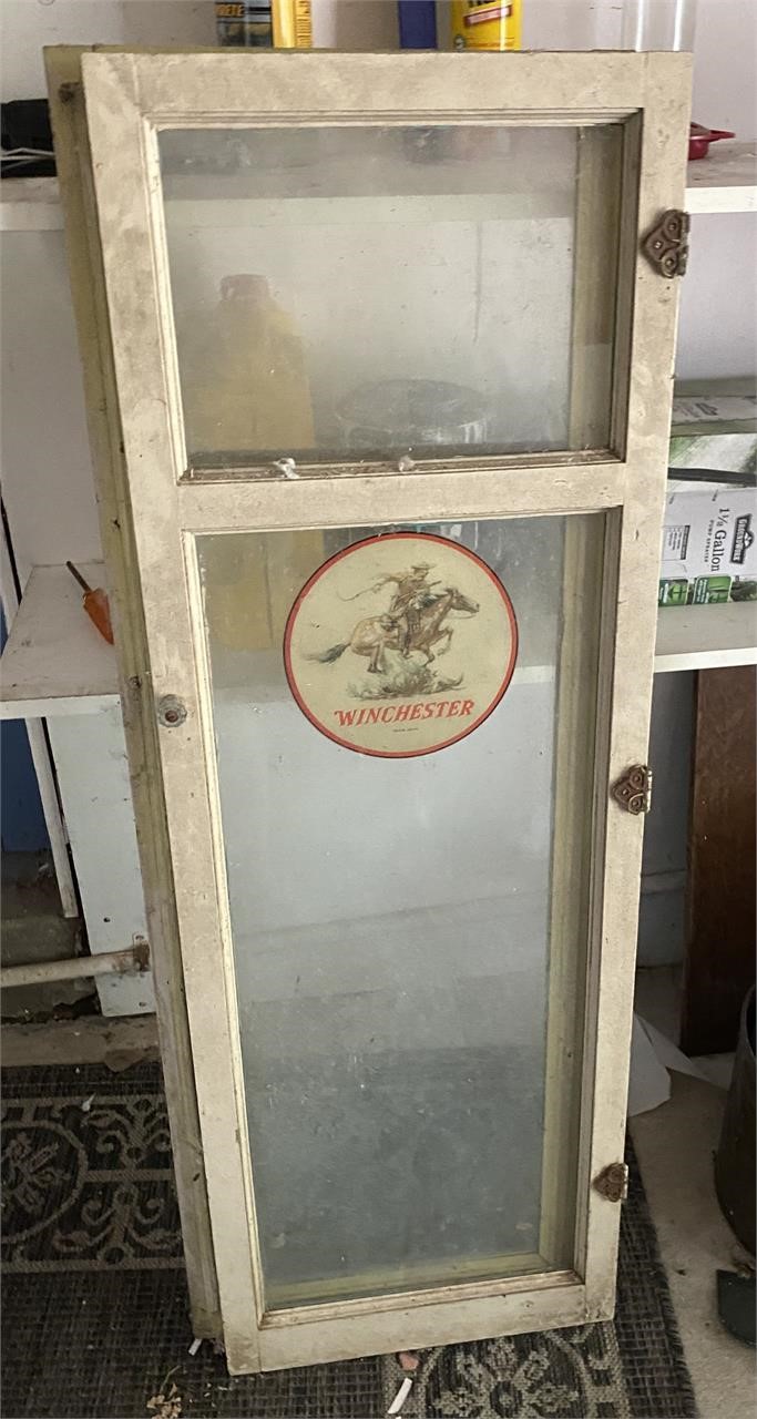 Shabby Pair of Glass Cabinet Doors