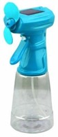 Solar Spray Bottle Misting Fan ~ Color Blue