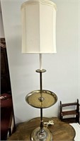 Brass Floor Lamp w/ Damaged Shade 58" Tall