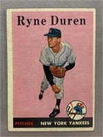 1958 RYNE DUREN ROOKIE TOPPS CARD