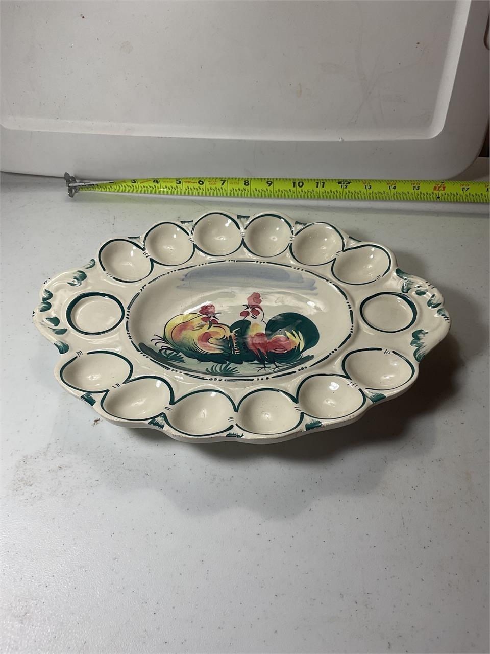 Vintage Italian Ceramic Deviled Egg Tray