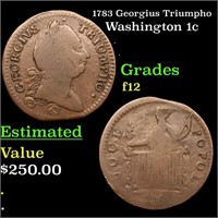 1783 Georgius Triumpho Washington 1c Grades f, fin