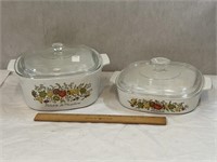 2 Vintage Spice of Life Corning Ware Casseroles