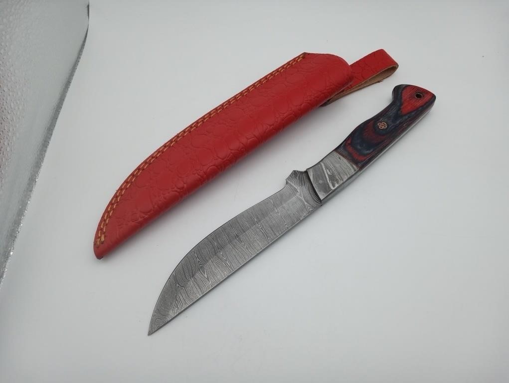 Hand Forged KNIFE & SHEATH Damascus steel