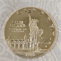 Ellis Island 1986 S 90% Silver $1 USA Liberty Coin