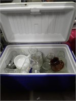 Coleman Cooler, Glass Tumblers, (2) Glass Bake