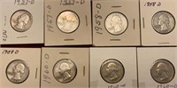 Washington Silver Quarters 1957-1960