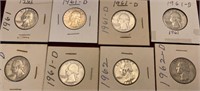 Washington Silver Quarters 1961-1962