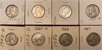 Washington Silver Quarters 1952-1957