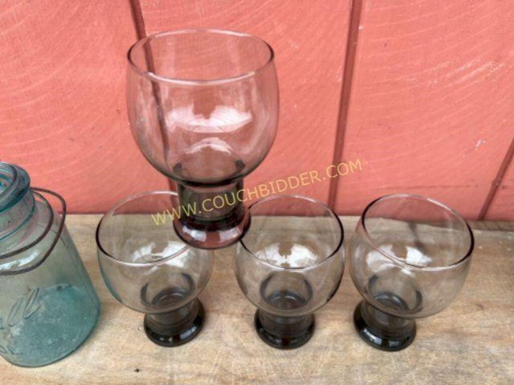 Libbey MCM Smoke Color Stax Beer cocktail Glasses