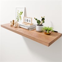 LUPWNEKA 36 Inch Solid Oak Floating Shelves for Wa