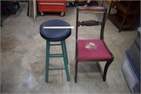 Bar Stool & Vintage Chair