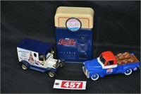 Contemporary Pepsi items incl. die cast