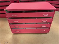 Pink Retail Drawer Cabinet On Rollers