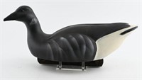 Carved Brant decoy with wooden keel unsigned
