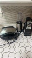Krups waffle iron, farberware blender, Hamilton