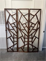 Chinese Cracked Ice Wood Panel Divider Screen