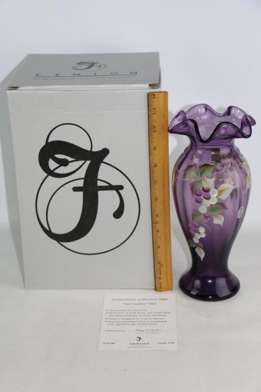 Fenton Connoisseur Collection "Iris Garden" Vase 4