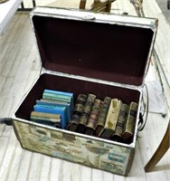 Antique and Vintage Books in Decorative Trunk.