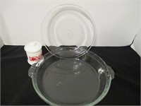 Vintage Pie Plates & Fire King Glass Container